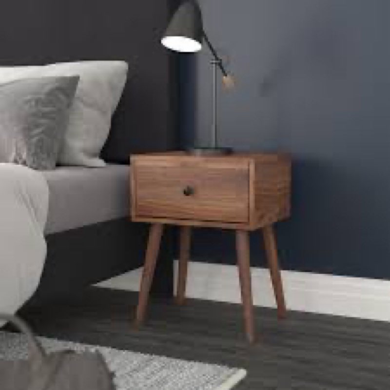 Amittai mid century modern nightstand with soft close storage drawers