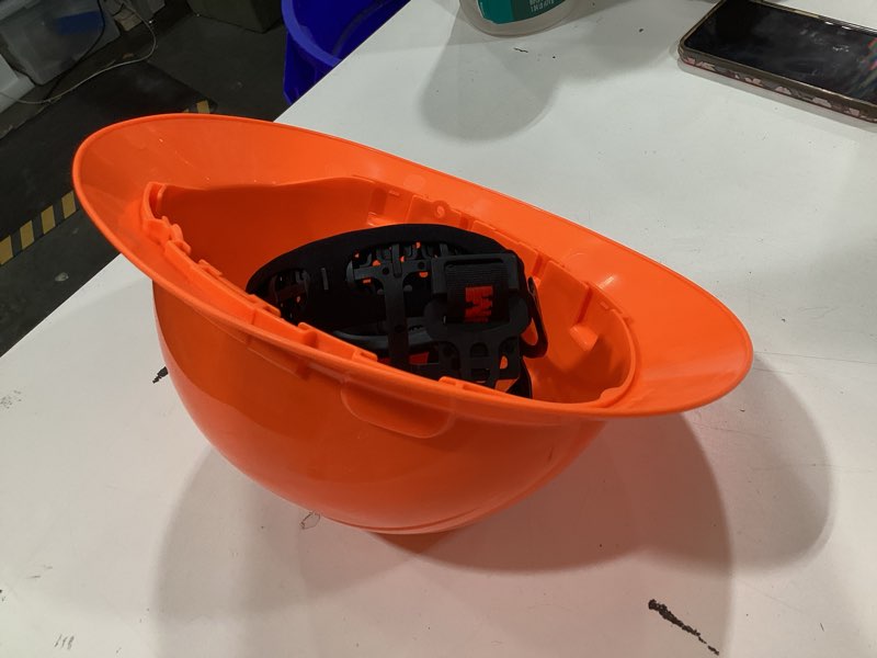 Condition photo showing Good Condition for 3m full brim quick adjusting ratchet orange hard hat