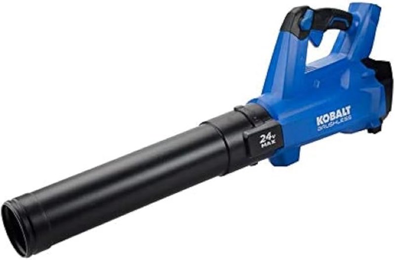 kobalt 24-volt lithium ion 410-cfm 100-mph brushless cordless electric leaf blower (battery not included)