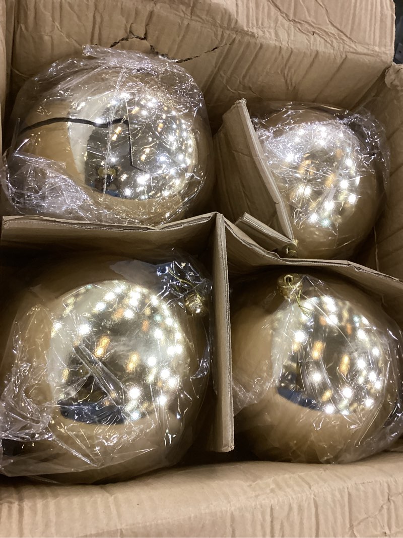 Zubebe 4 Pcs Extra Large Christmas Ball Ornaments 8'' (200 Mm) Giant Oversized Plastic Xmas Ball Big Hanging Christmas Tree Ornaments for Holiday Party Outdoor Decor(Black) 8" Black