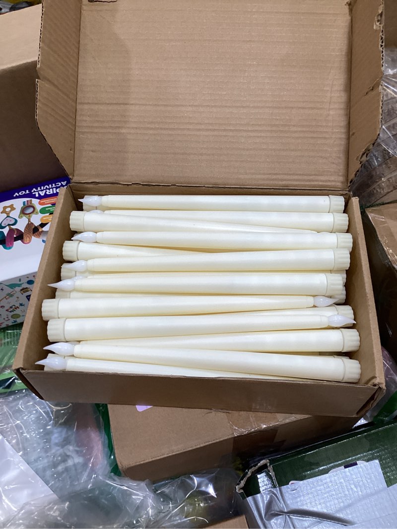 Condition photo showing Good Condition for funtery 48 pcs flameless led taper candles battery operated candles bulk led candlesticks flickering for church wedding easter graduation party decorations(ivory,classic style) ivory classic style