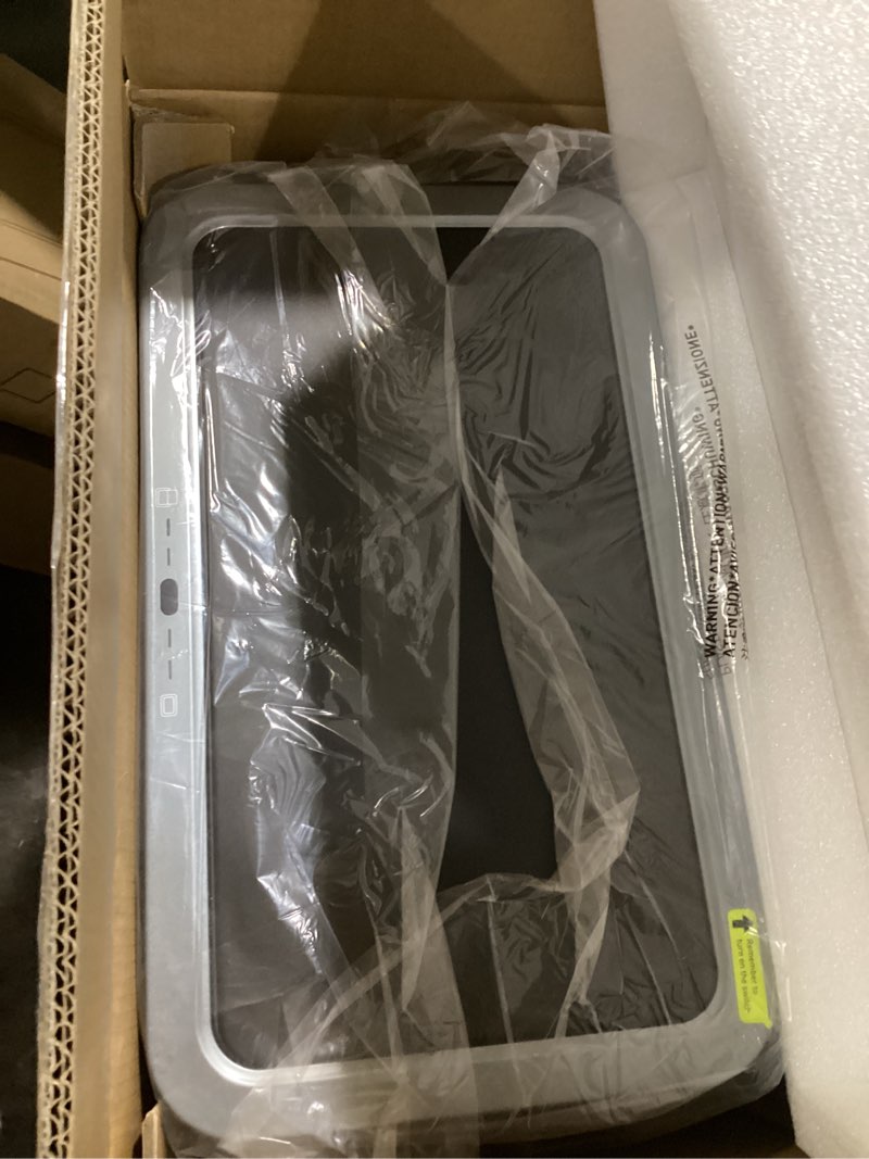 Condition photo showing As Is for EKO Mirage X 80 Liter / 21.1 Gallons Motion Sensor Trash Can, Automatic Large Kitchen Trash Can Touchless, Stainless Steel