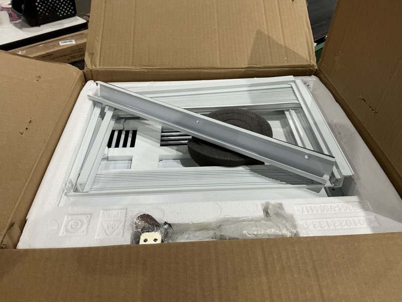 Condition photo showing As Is for ge window air conditioner unit, 6,000 btu for small rooms up to 250 sq ft. with adjustable fan and cooling settings, perfect for small bedroom or living room, easy install kit included, white