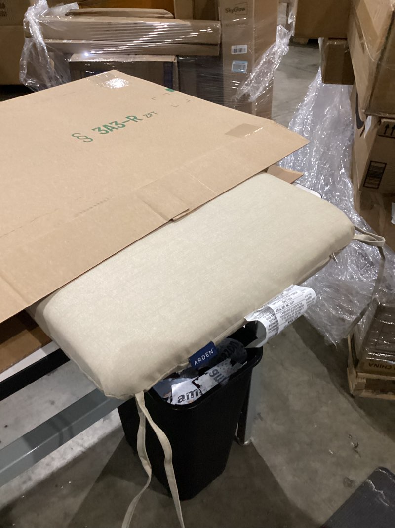 Condition photo showing Good Condition for arden indoor/outdoor seat or rocking chair cushion, 19 x 18, water repellent, rain proof, fade resistant cushion for rocking or dining chairs tan leala 18 x 19 tan leala 1