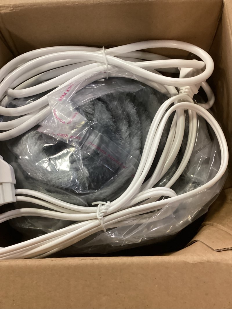 Condition photo showing New/Like New for Heated Electric Blanket Throw 62''x84'' - Fast Tie-Dye Heating Blanket, Washable Heat Blanket 10 Heating Settings, 8h Timer Auto Off & Heated Protection, Soft Flannel & Sherpa Material Light Gray Twin