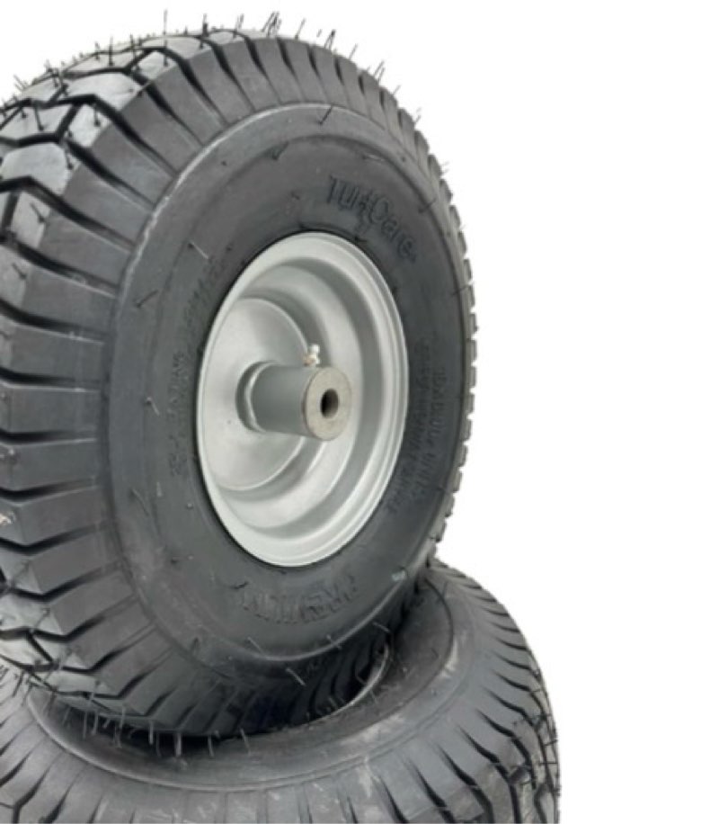 set of 2-15x6.00-6 troy bilt & yard machine compatible lawn mower wheel - fits 5/8 inch axle, 3 inch offset hub