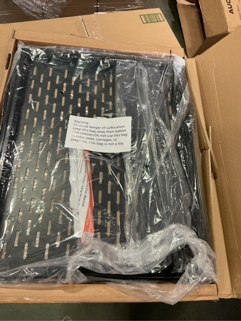 Condition photo showing New/Like New for Tecmojo 1U Sliding Rack Shelf,4-Post Vented Rack Mount Shelf,21.7in Deep with Adjustable Mounting Depth 21.7-35.4in,Supports to 110lbs,for 19 Inch AV/Network Equipment Rack,Unassembled,Black 21.7-35.4" Depth