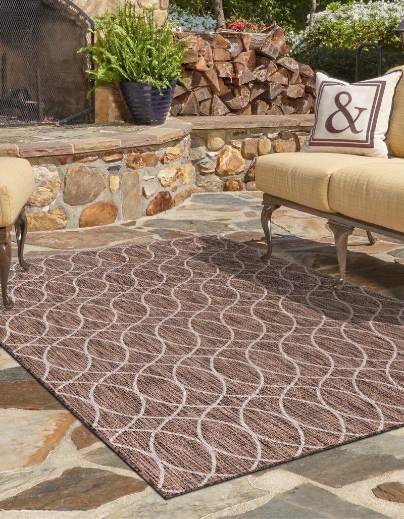Unique Loom Outdoor Trellis T-KZOD24 Brown Area Rug (10’ x 14’)