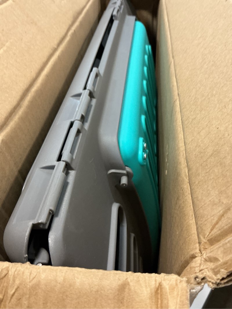 Condition photo showing Good Condition for sportpet x-large hard-sided travel cat carrier - cat carrier with patented wide side-opening door, foldable portable pet carrier for cats & small pets up to 35lbs - dark gray/teal xl carrier
