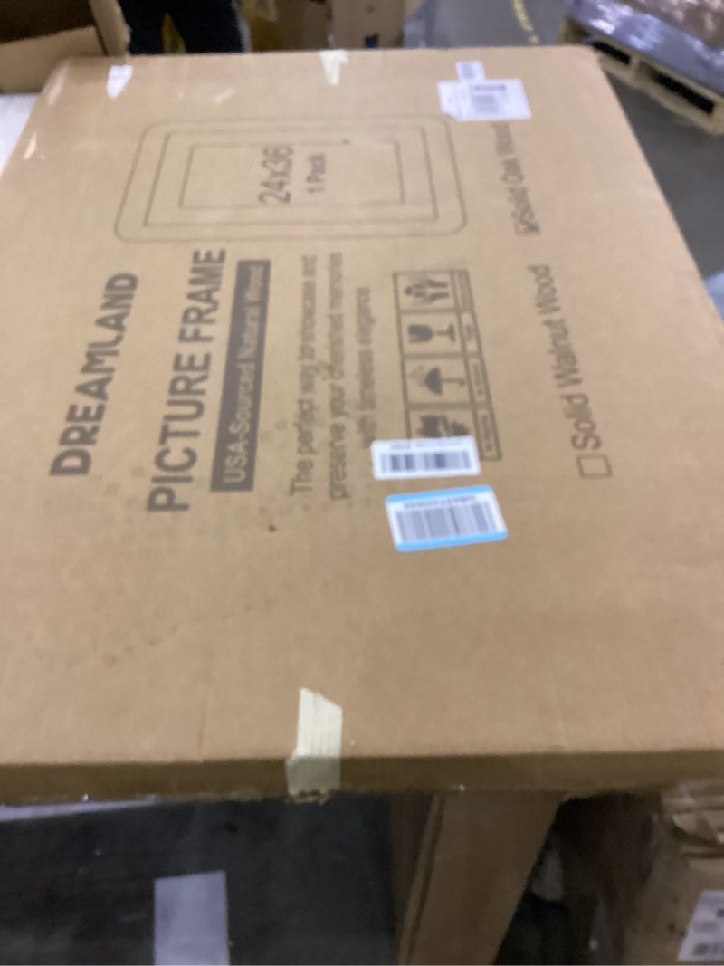 Condition photo showing Good Condition for Dreamland 24x36 Poster Frame with Mat for 20x30, USA-Sourced Natural Oak Wood Picture Frames with Real Glass, 24"x36" Handcrafted Round Corner Frame for Gallery Art Prints or Home Decor Set of 1 Oak-Round 24x36 Real Glass