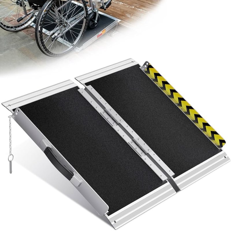 Rocspire 2FT Portable Wheelchair Ramp – 800lb Capacity, Folding Non-Slip Aluminum Handicap Ramp, Ram