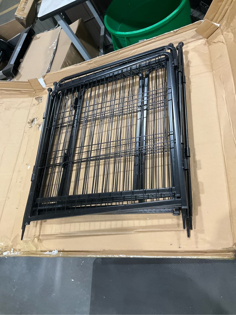 Condition photo showing New/Like New for fxw garden fence outdoor for the yard – 24in(h) x 11.4ft(l) heavy duty metal animal barrier for dog, no dig decorative dog fence, 6 panels, black black 24"h 6 panels - 11.4ft(l) - includes 1 gate