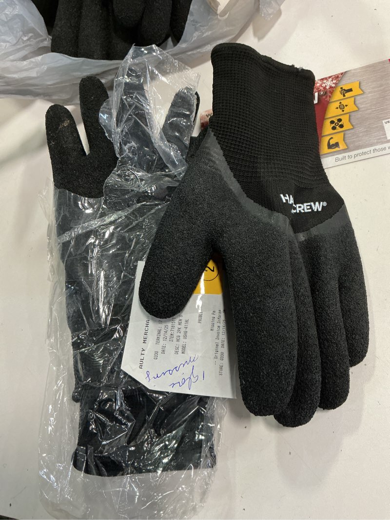 Condition photo showing As Is for  HAND CREW FOAM LATEX COATED  SIZE L
