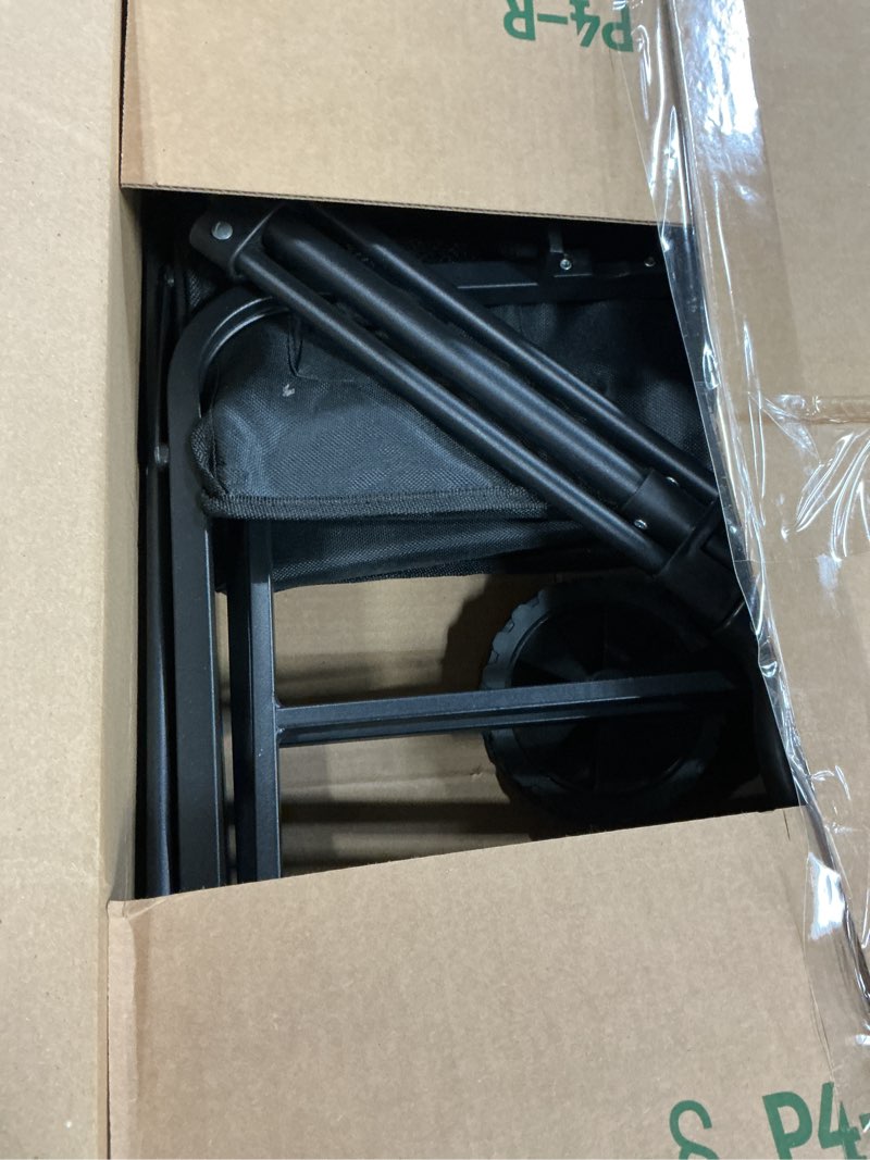 Condition photo showing As Is for pasamic collapsible wagon 220 lbs, heavy duty wagon carts foldable, portable wagons for groceries, beach cart with all-terrain wheels & drink holders, utility wagon for shopping, sports, camping,black