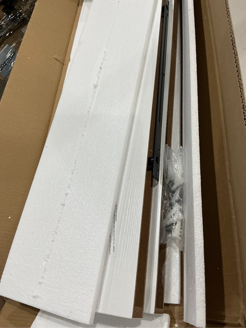 Condition photo showing Good Condition for amada homefurnishing floating shelves wall mounted, 32 x 7 inch wall shelves for bathroom, bedroom, living room, white shelves set of 2 white 32 inches