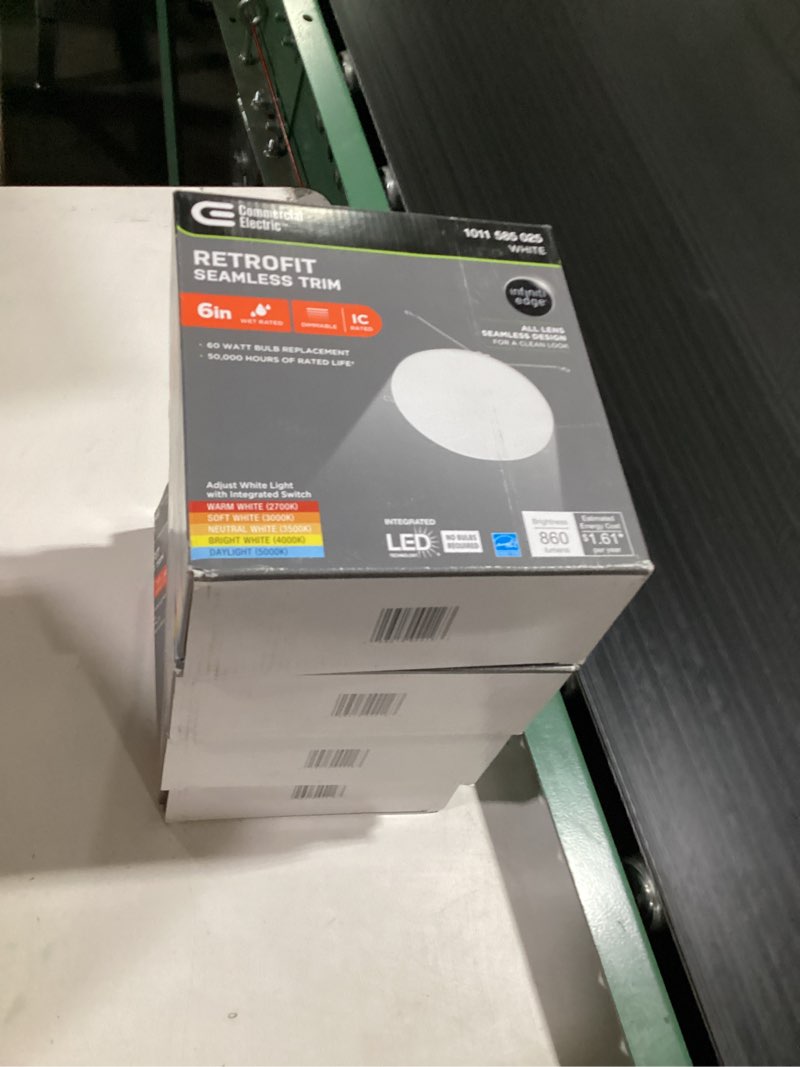 Condition photo showing Good Condition for 4 pack 6 in. led infinitiedge recessed retrofit light trim, adjustable cct