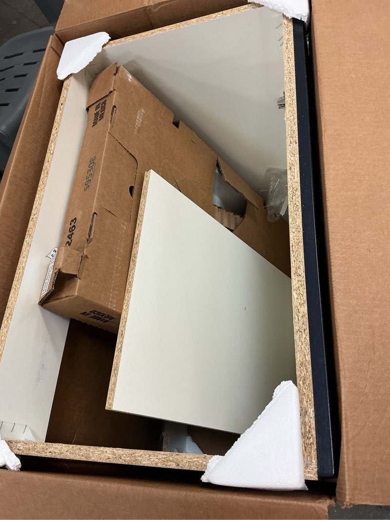Condition photo showing Good Condition for project source 30-in deep blue single sink bathroom vanity with white cultured marble top