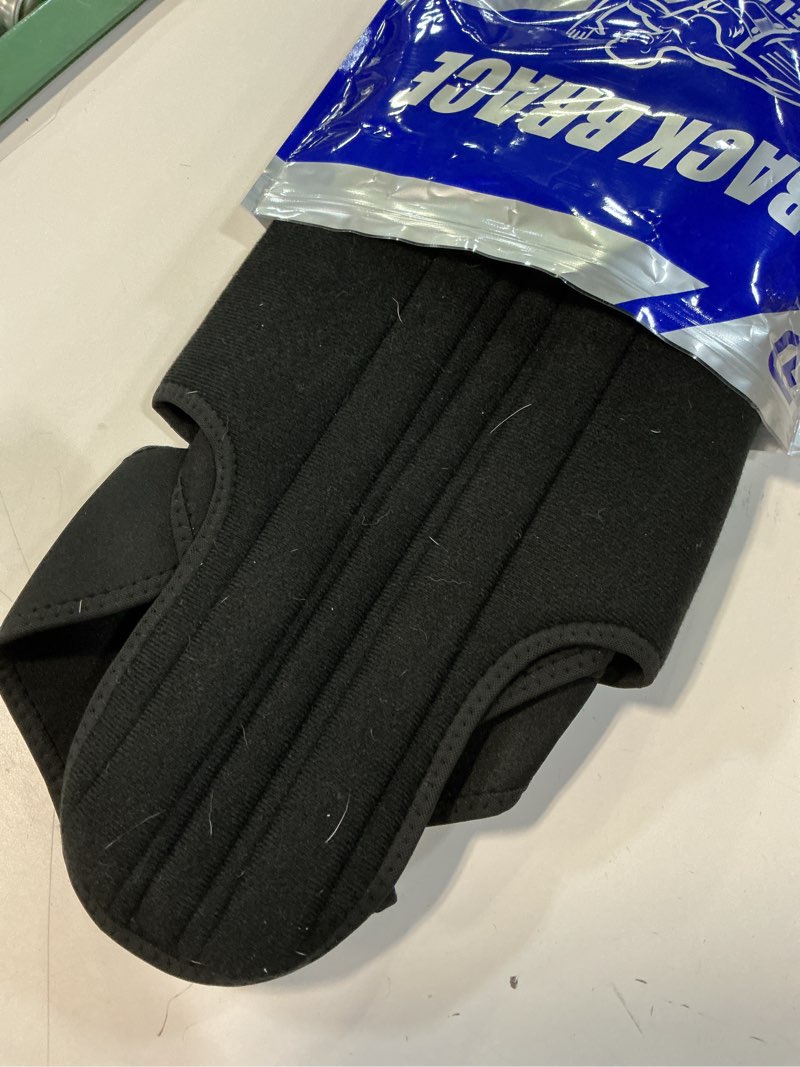 Condition photo showing As Is for back brace posture corrector for men & women, upgraded full back support with adjustable shoulder straightener and waist support straps, breathable back brace for office work, long sitting & daily wear, comfortable posture support for upper & lower back small black small (waist 33"-38")