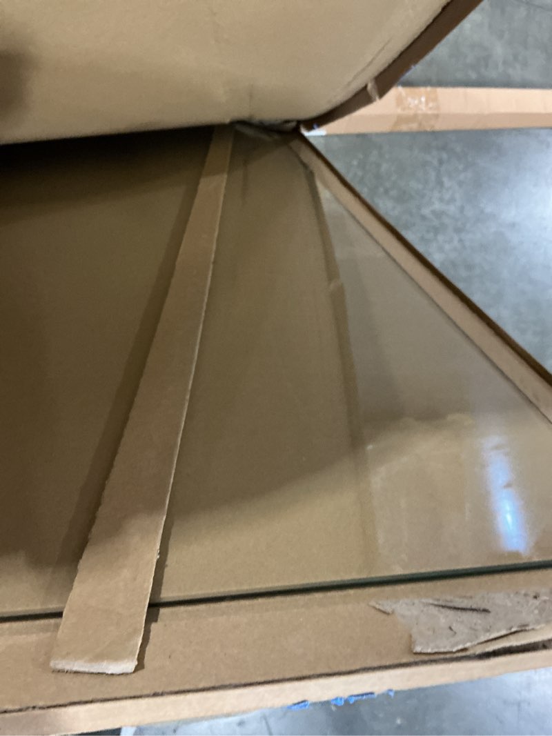 Condition photo showing New/Like New for koonmi tempered glass chair mat for hardwood floors & carpets, 40" x 60“ transparent heavy duty offi