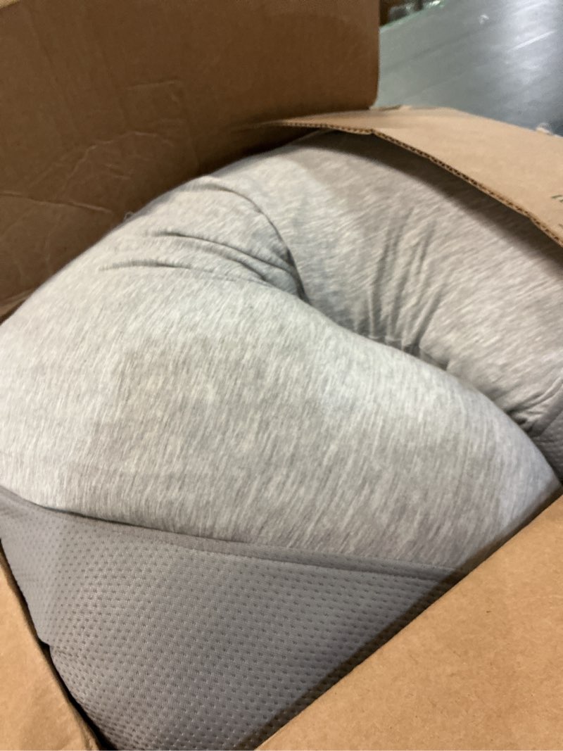 Condition photo showing As Is for Plufl Hugl Cooling Body Pillow for Adults Made with Memory Foam | U Shaped Maternity Pillows Great for Side Sleepers & Pregnant Women | Washable Cover | Grey Standard Grey