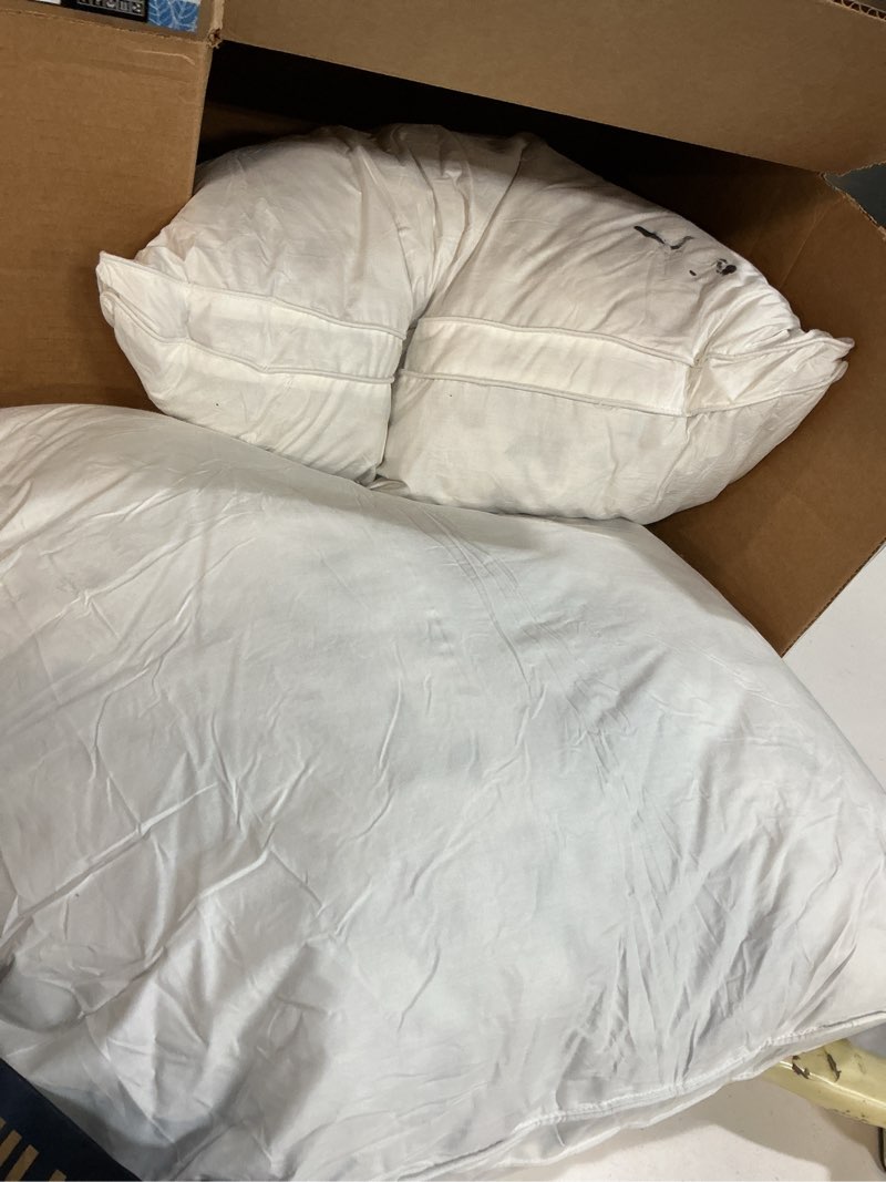 Condition photo showing As Is for (Similar)MIULEE 26x26 Euro Pillow Inserts, Pack of 2 Down Feather Premium Throw Pillows with Cotton Fabric for Bed Couch Living Room Sofa 2 26x26 Inch (Pack of 2)