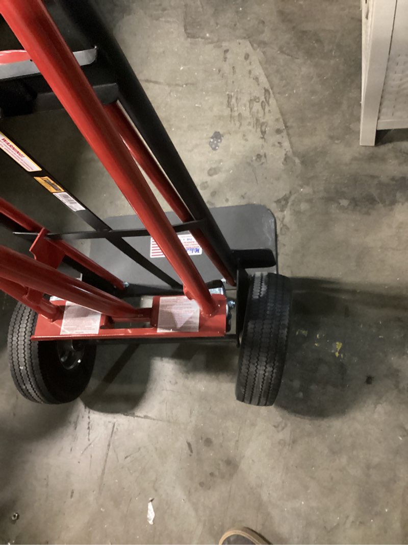 Condition photo showing As Is for milwaukee 1000-lb capacity 4-wheel multiple colors/finishes steel 4 in 1 convertible hand truck