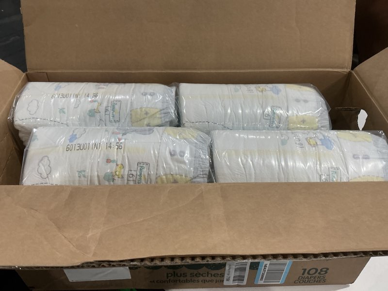 Condition photo showing New/Like New for pampers swaddlers diapers, size 6 (23-44 lbs), 108 count, absorbent, keeps baby dry and comfortable, skin safe disposable baby diaper (packaging may vary) size 6 108