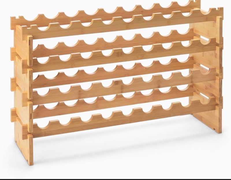 amazon basics stackable natural bamboo wine rack, 36 bottle capacity