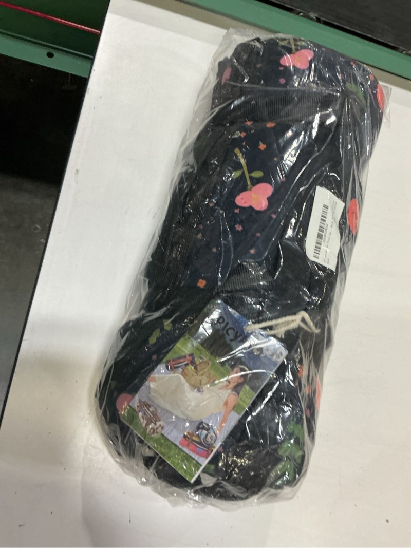 Condition photo showing New/Like New for outdoor picnic blanket blue floral 60"x80" sandproof beach blanket waterproof picnic blankets foldable for caming, beach, outdoor activities.