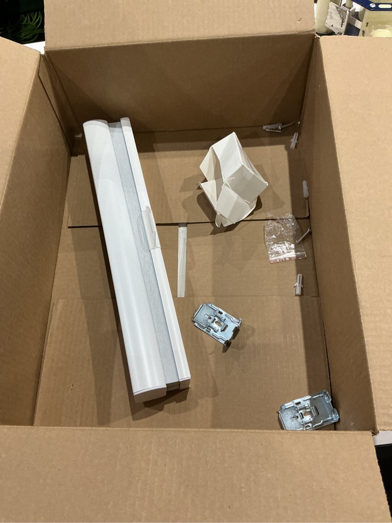 Condition photo showing As Is for not exact similar to cordless room darkening mini blinds for indoor windows  - white, over 1,400 custom sizes starting at $9.97, vinyl slats, horizontal window blinds by lumino white