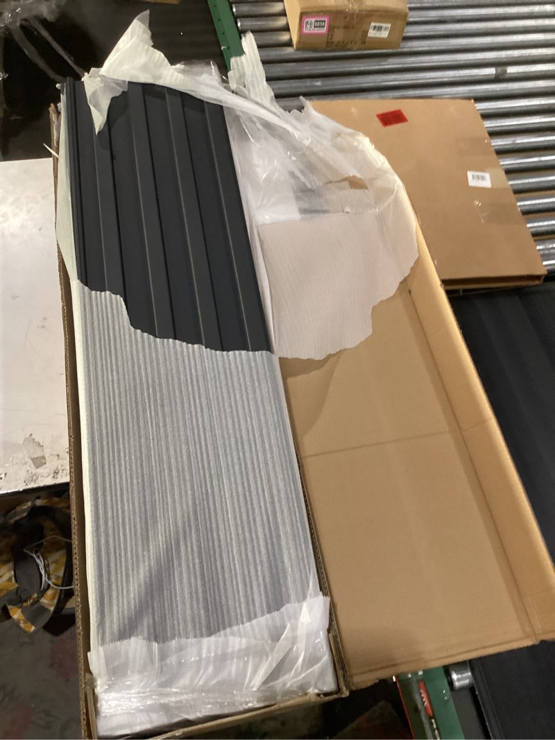 Condition photo showing New/Like New for slatwall paneling 4x8 ft, pvc slat wall panels with 16 hooks heavy-duty garage organization system, slatwall pegboard suitable for home?garage?shop wall display & organization (black) 4ft x 8ft