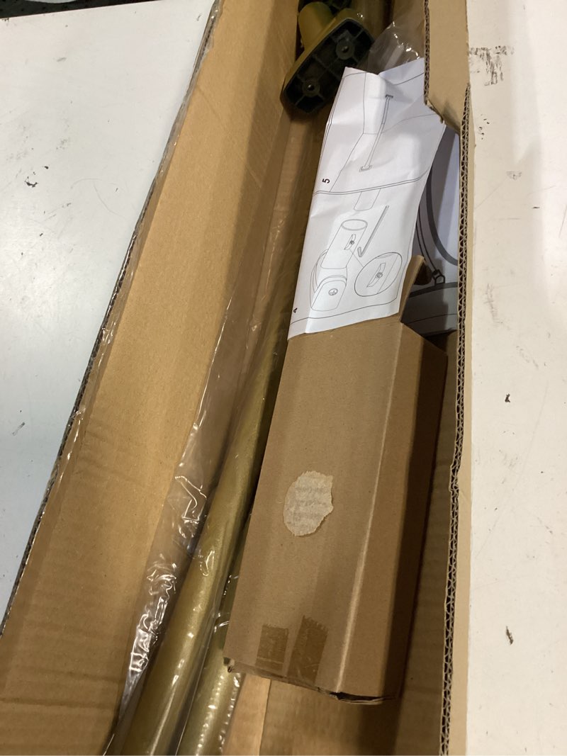 Condition photo showing Good Condition for adjustable curved shower rod, 42-72 inches extra wide shower curtain rod, rust proof, premium stainless steel, curved shower rod for bathroom, gold gold 42-72 inches