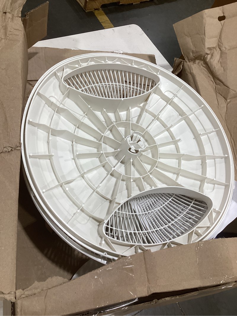Condition photo showing As Is for lasko 2520 oscillating stand fan,white 16 inch