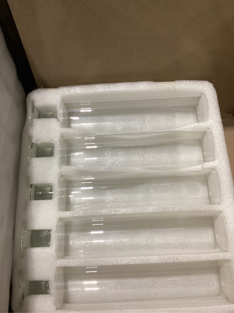 Condition photo showing Good Condition for 10 pieces SIMILAR TO CYS EXCEL Glass Hurricane Pillar Candle Holder (H:10\" W:6\") | Multiple Size Choices Short Stem Candle Centerpieces | Stemmed Glass Cylinder Candle Vase
