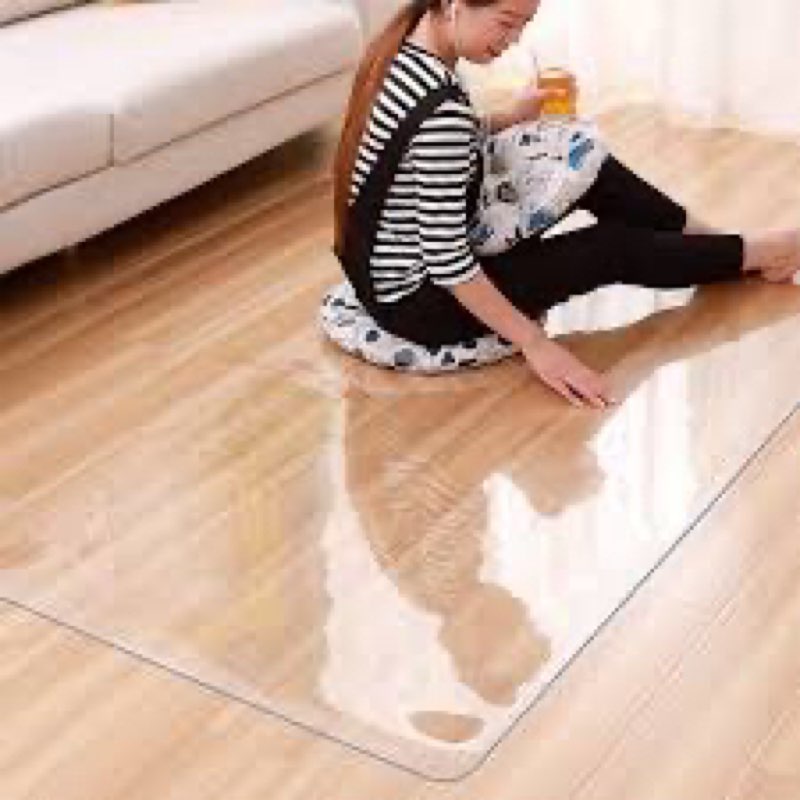 Office Chair Mat for Hardwood Floors - 63" x 51" Extra Large Clear PVC - Heavy-Duty Thick Non-Slip D