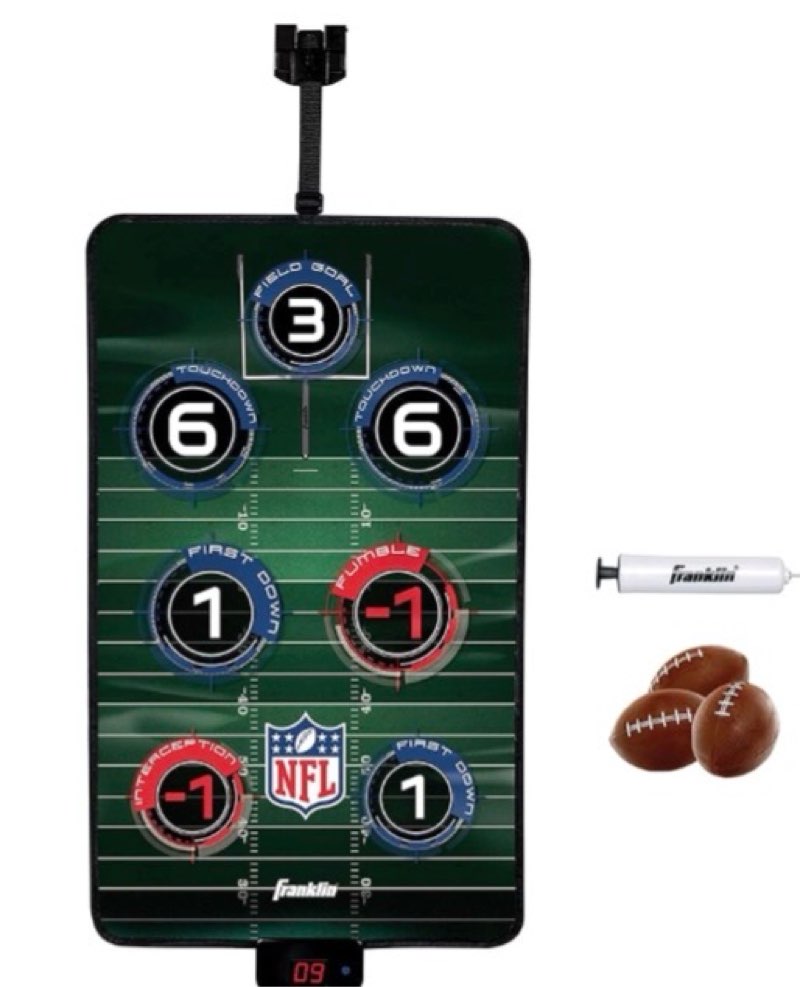 franklin sports nfl electronic football target toss game - over the door football throwing target for kids - score n' sounds mini toy game