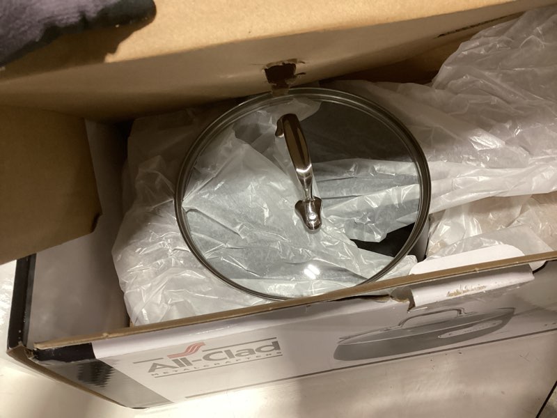 Condition photo showing Good Condition for all-clad ha1 hard anodized nonstick sauce pan 3.5 quart induction oven safe 350f pots and pans, cookware black 3.5 quarts black