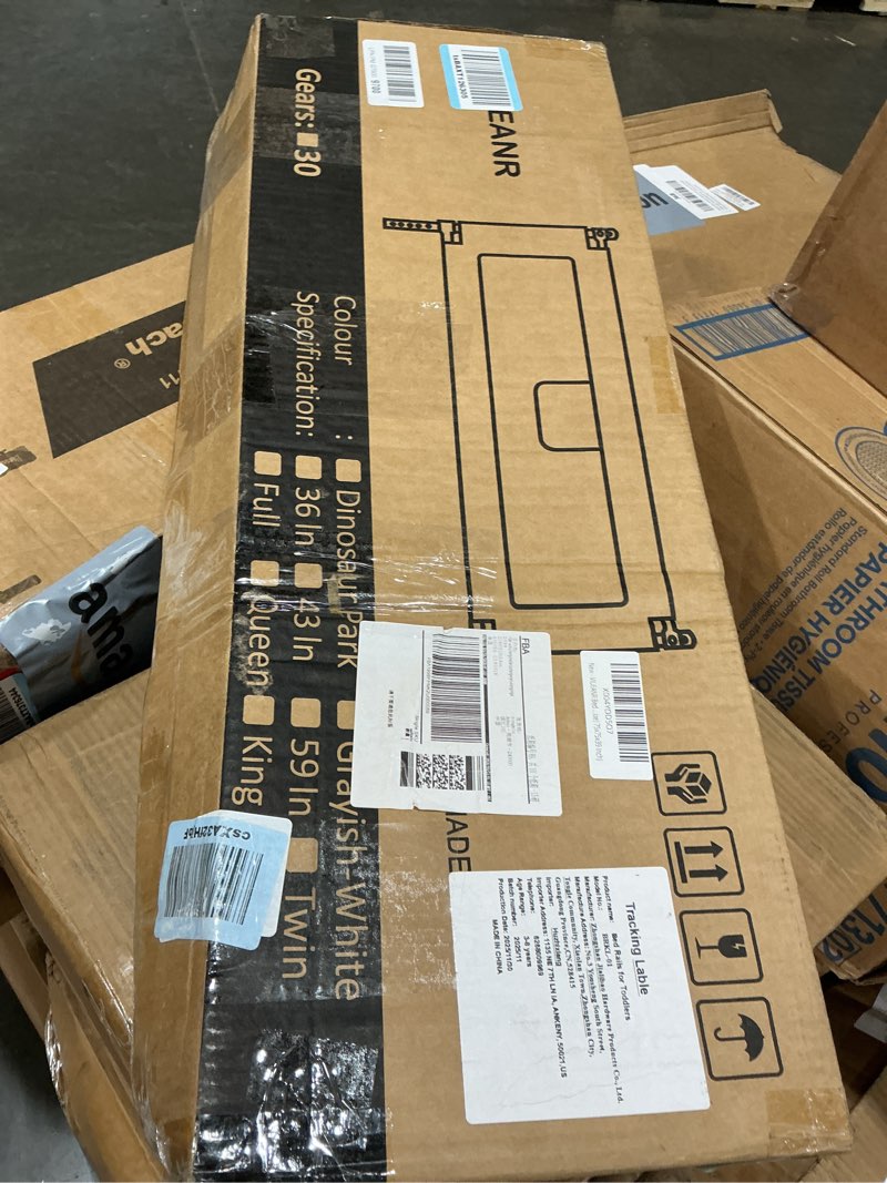 Condition photo showing Good Condition for bed rail for toddlers twin, full, queen, king & cal kingmattress size | swing down rail guard | mattress side rail for kids (gray and white, (3 sides for twin size) 75x75x39 inch) gray and white (3 sides for twin size ) 75x75x39 inch