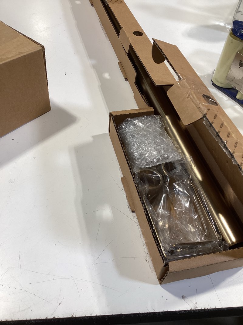 Condition photo showing Good Condition for ivilon drapery window curtain rod - end cap style design 1 inch pole. 28 to 48 inch color warm gold 28 to 48 in.