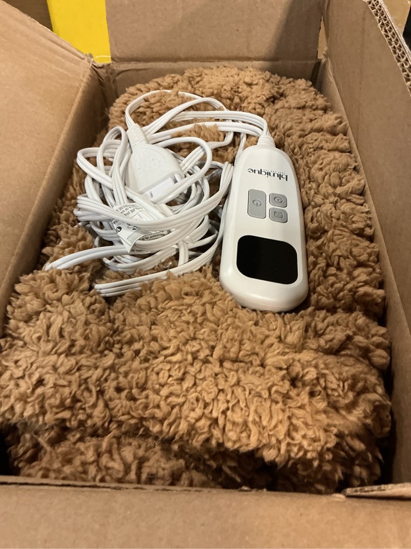 Condition photo showing Good Condition for Heated Blanket Electric Blanket Twin - Fast Heating Blanket Throw Double Sided Sherpa Ultra Soft Cozy with 10 Heating Levels & 2-10 Hours Auto Off, Mashine Washable, 62 x 84 Inches, Camel Camel Twin