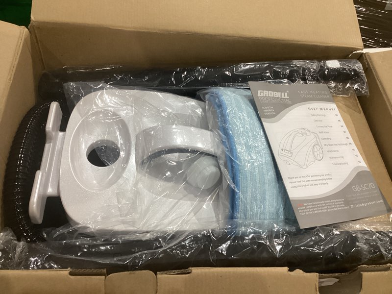 Condition photo showing Good Condition for steam cleaner: 40s fast heating-0.66gal (2.5l) large tank-21 pcs kit-no cooling-refill anytime-detachable hose multi portable steamer mop for home car bed furniture tile grout floor cleaning white