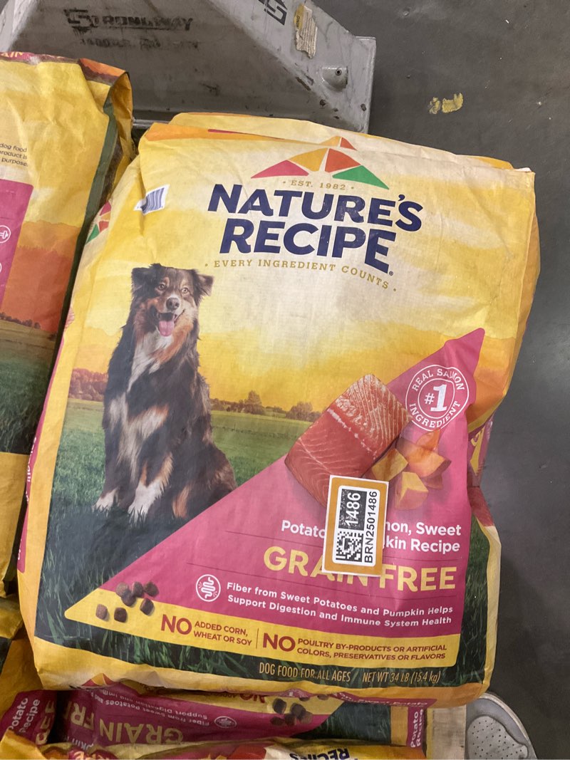 Nature’s recipe dog food for all ages, 34LB