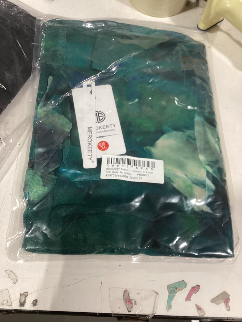 Condition photo showing Good Condition for MEROKEETY Women's 2025 Summer One Shoulder Mini Dress Bodycon Floral Mesh Ruched Cocktail Party Dresses