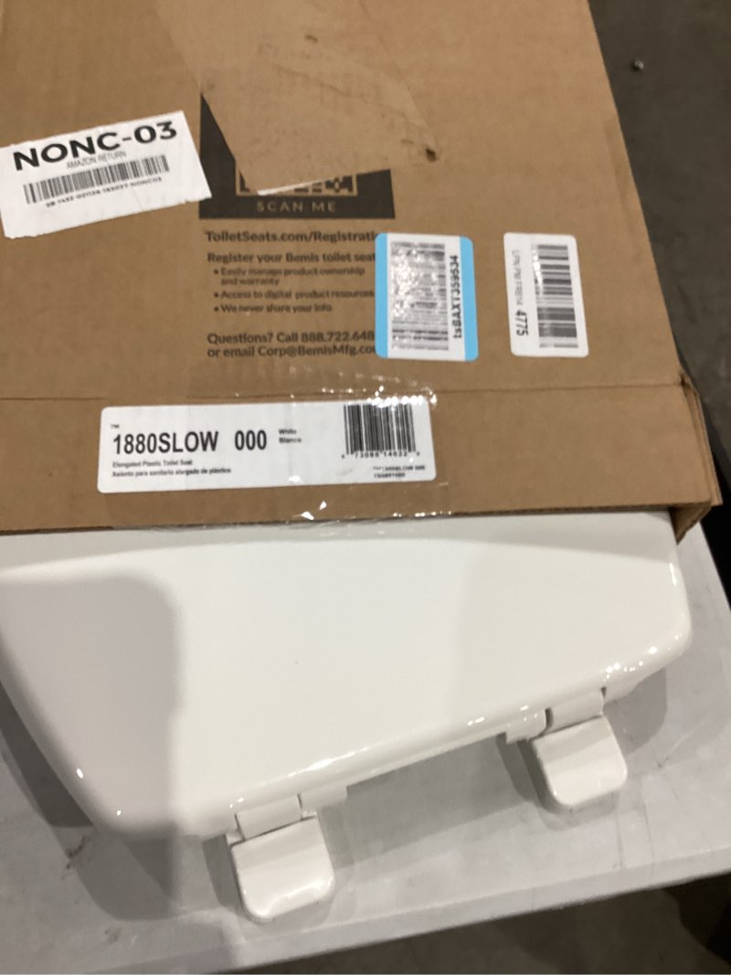 Condition photo showing Good Condition for Mayfair Caswell Modern Slow Close Toilet Seat, Durable Plastic, Elongated, White Elongated 1 Seat