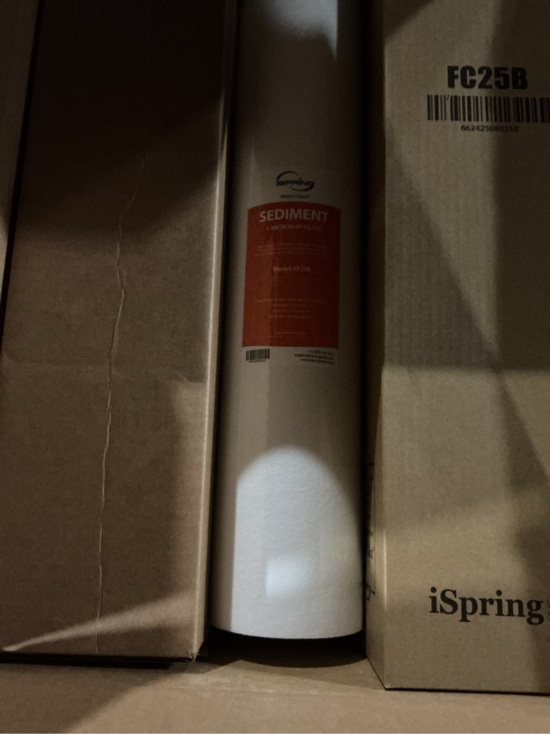Condition photo showing Good Condition for iSpring FP25B High Capacity 20” x 4.5” Water Replacement Cartridge Fine Sediment Filter, 5 Micron, 1 Piece, White Sediment Filter Water Filter