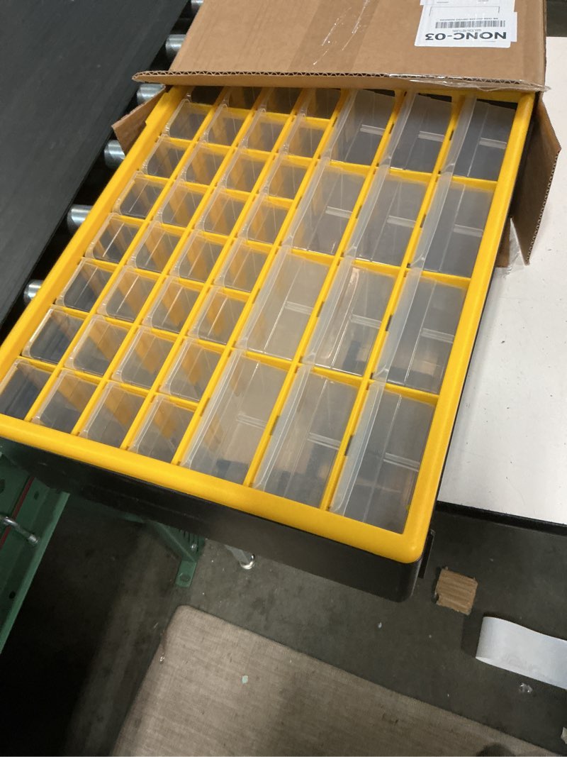 Condition photo showing As Is for hl3045-f 40 drawer heavy duty plastic parts organizer drawer & storage box