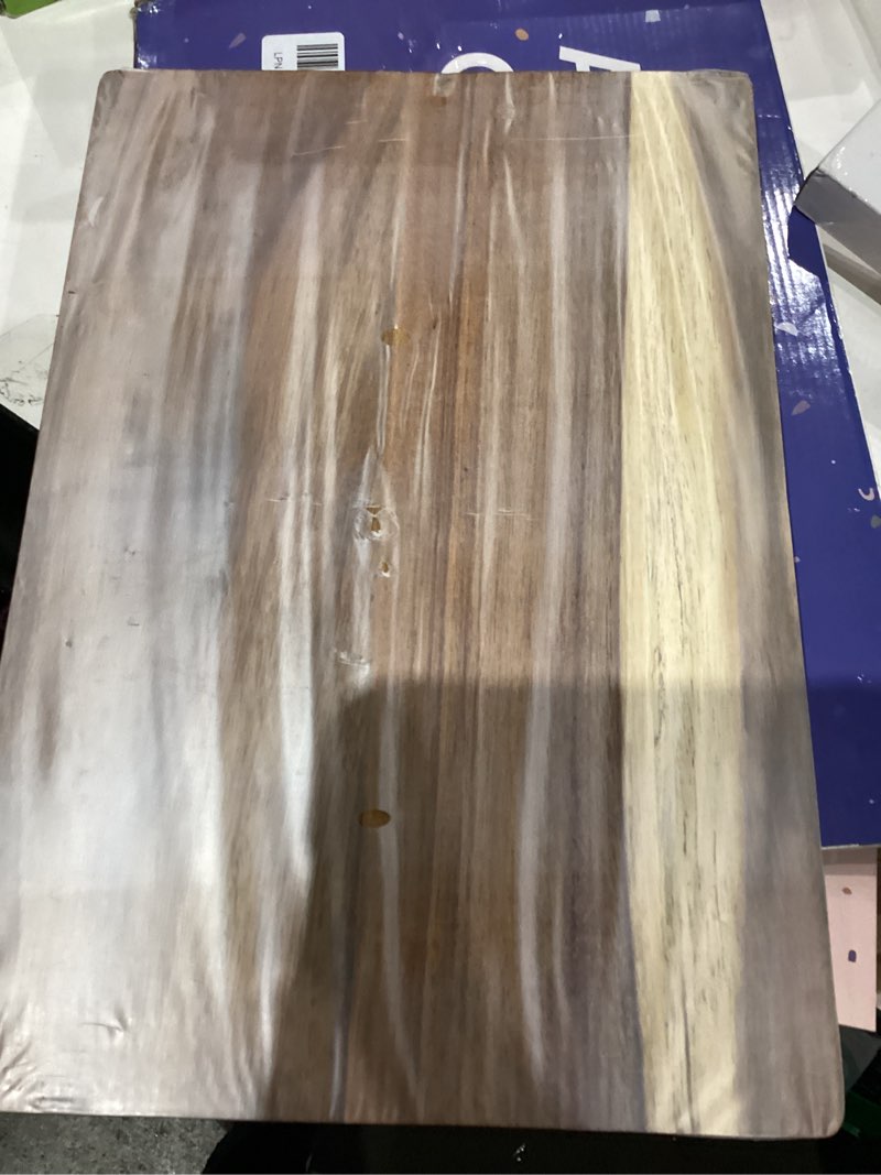 Condition photo showing As Is for Non Toxic Wood Cutting Board - Conditioned with Natural Beeswax Flaxseed & Lemon Oil - Free of Mineral Oil - Made of FSC Certified Acacia Wood - 16" x 11" Thick Cutting Board by Ziruma
