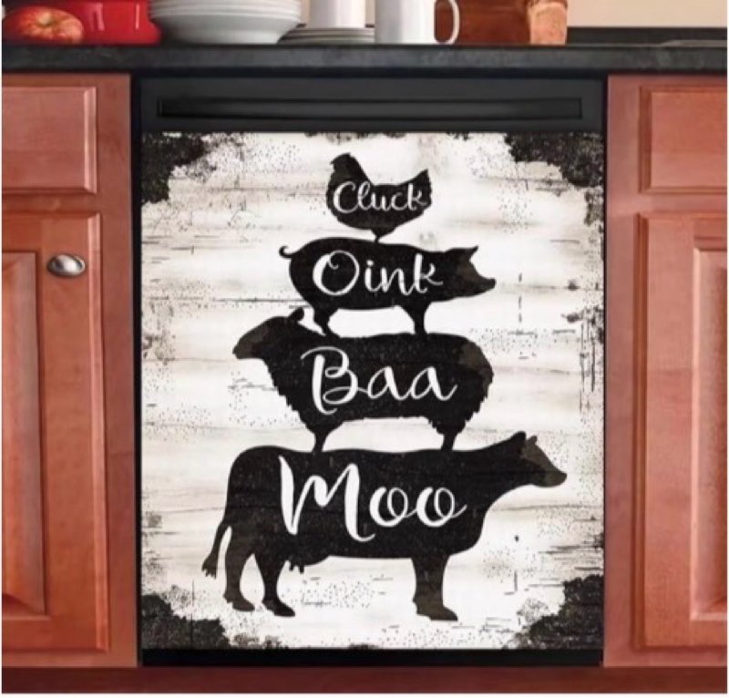 Magnet Dishwasher Cover Decorative for Kitchen,Dish Washer Door Sticker,Refrigerator Magnetic Sticke