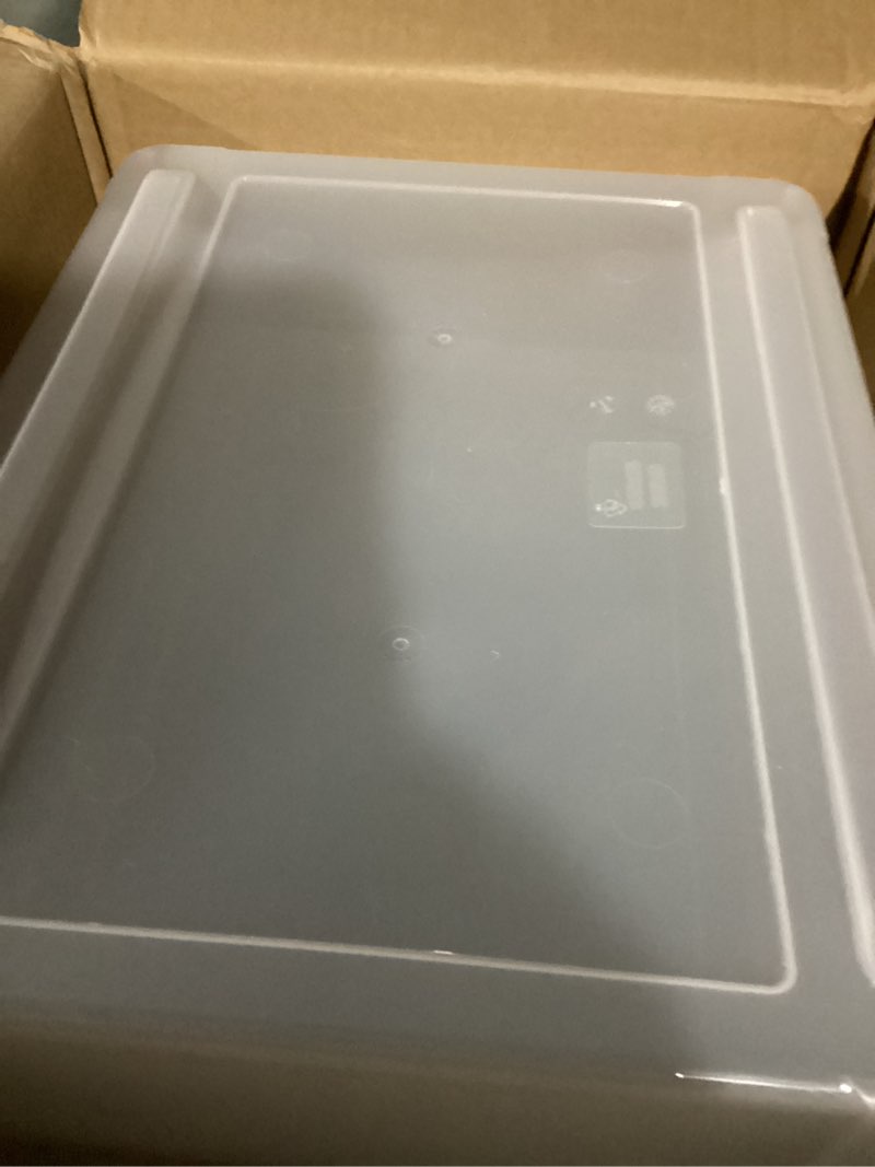 Condition photo showing Good Condition for IRIS USA File Box, Plastic File Organizer with Lids for Letter/Legal File, Portable Document Box For Moving, Storage Bin with Durable and Secure Lid, Stackable Nestable BPA-Free, Pearl 35 Qt. 4 Pack Pearl - 4 Pack