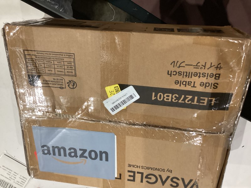 Condition photo showing Good Condition for VASAGLE C-Shaped End Table, Side Table for Sofa, Couch Table with Metal Frame, Small TV Tray Table for Living Room, Bedroom, Greige and Black Greige + Black 1